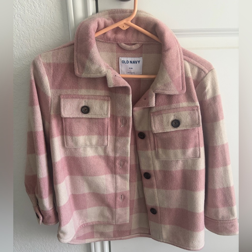 Old Navy pink oversized shacket Kids medium
